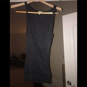 Low cut draped cotton top